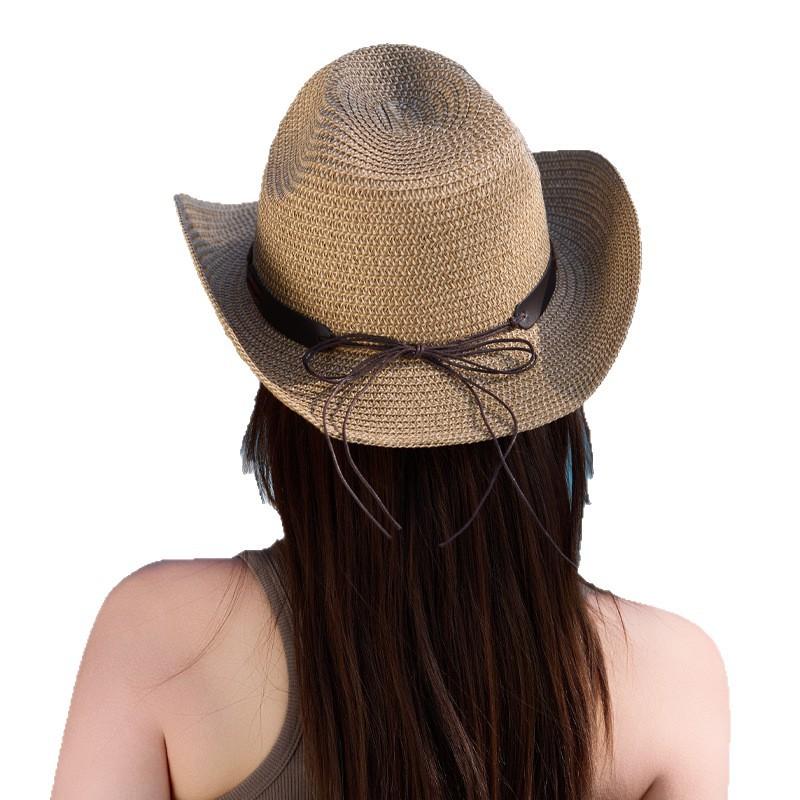 Hot-selling Retro Western Cowboy Hat Children's Summer Versatile Straw Straw Hat Outdoor Versatile Sunshade Sunscreen Hat