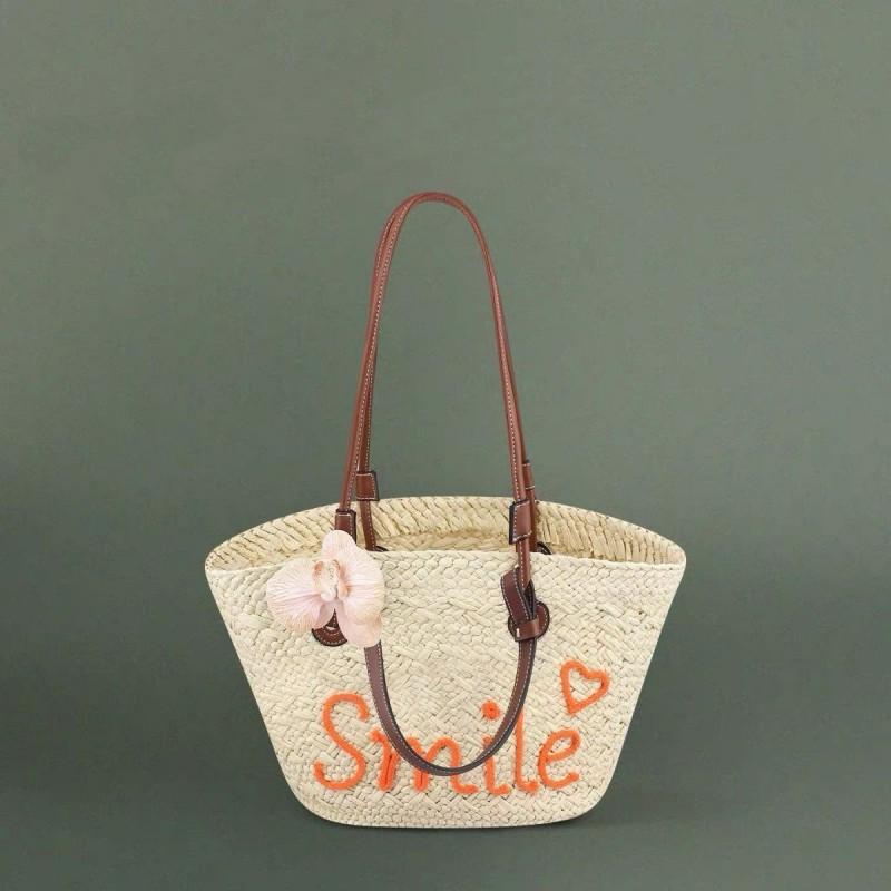 

Lafite Hand-woven Women s Handbag Large-capacity English Letters Fashionable All-matching Vacation Beach Collect and purchase, give a thick inner bag