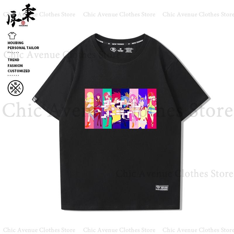 Anime NO GAME NO LIFE Series Print Tshirt for Unisex Women Cotton Tshirt Summer Tops Short Sleeve Tee Daily Clothes Casual T Shirt