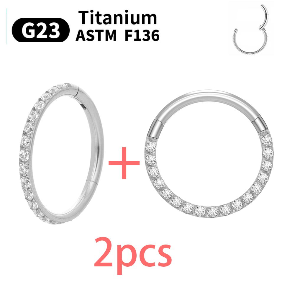 

1/10pcs G23 Titanium Nasal Ring For Women Hoop Earring 16G/18G Piercing Jewelry Gift Lip Ring Hinge Clicker Open Diaphragm 1.2x6mm