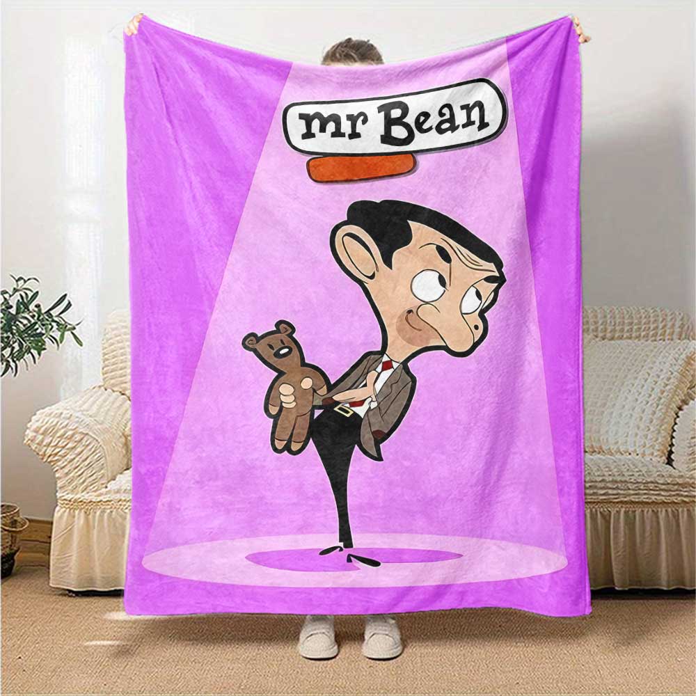 Mr Bean'S Cartoon Adventure Lightweight Blanket Comfortable Suitable for Sofa Couch Office Bed Picnics Four Seasons Universal Lovers Gift Y16