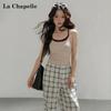 La Chapelle Women's Backless Fake Two-Piece Camisole Top