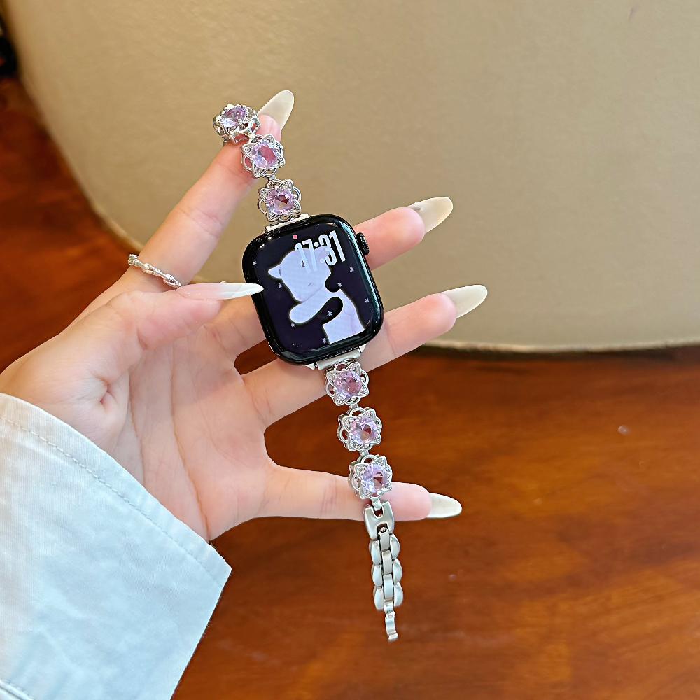 Sugar Color Diamond Compatible For Apple Watch Ultra band 49mm 40mm 42mm 44mm 45mm 38mm for iWatch Series 11/10/8/7/6/SE/9 Fashionable Handmade Strap