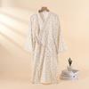 Robe de nuit en gaze florale 100% coton pour femme - Douce pour la peau & Absorbante Robe d'intérieur de loisirs