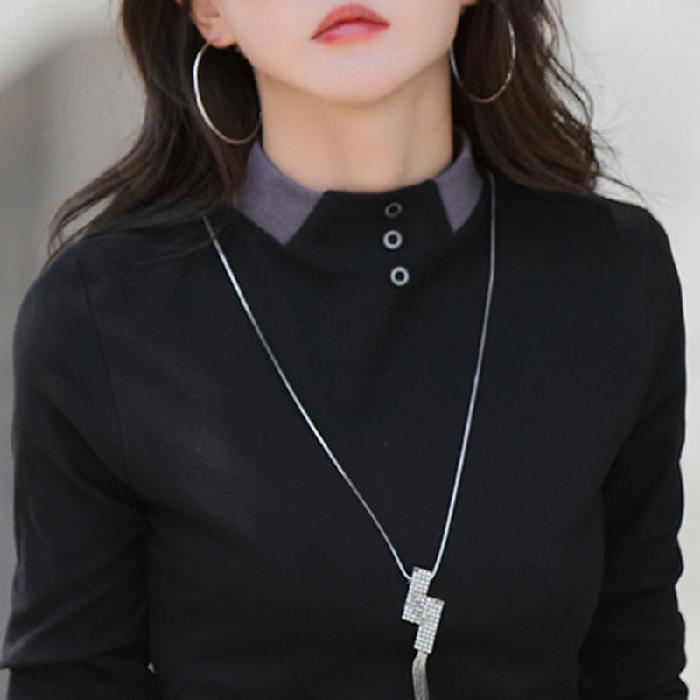 Slim Warm Long-sleeved T-shirt Mother's Base Shirt for Women In Autumnal and Winter