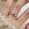 Nine Purple Isolation Fire Purple Diamond Super Fairy Necklace Women'S Fashion Luxury Zixia Fairy Set Ring