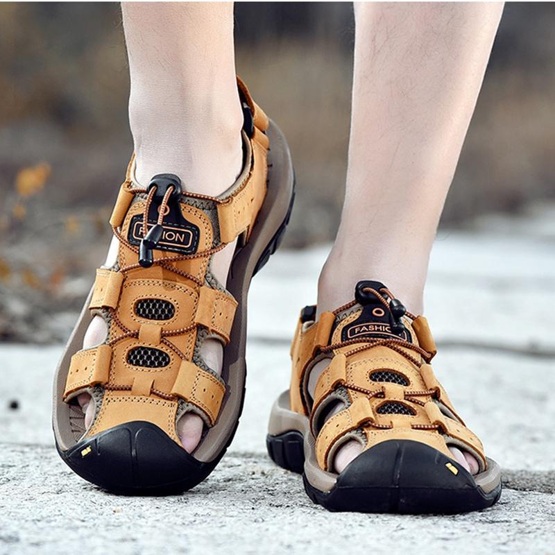 New Hollow-out Wading Shoes Men Sandals Hiking Shoes Summer Casual Beach Sandals Plus Size 38-48