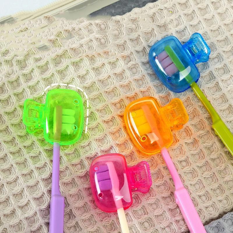 5/10pcs Household Toothbrush Storage Clip Portable Travel Toothbrush Dust Protective Cap Storage Box Toothbrush Head Case