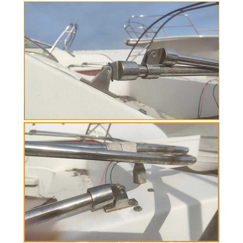 Gerade Deckscharnierhalterung aus Edelstahl mit Schnellverschlussstift. Einfache Installation, geeignet für Bimini-Top oder Vordach