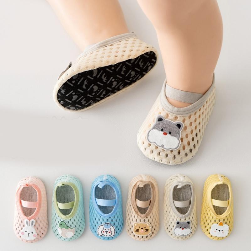 Infant Anti Skid Floor Socks with Cartoon Design for Baby Ages 10 Months to 3 Years Toddler Learning to Walk Shoes