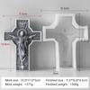 Handmade Aroma Candle Plaster Resin Sculpture Ornament Mold Home Decor Crafts Making DIY Jesus Cross Portrait Silicone Mold
