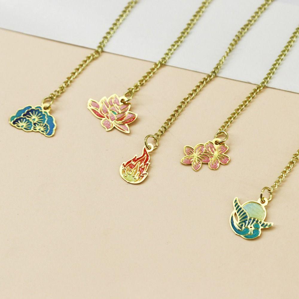 Brid Chinese Style Bookmark Cat Tassel Book Page Marker Cute Metal Book Clip  Student Stationery