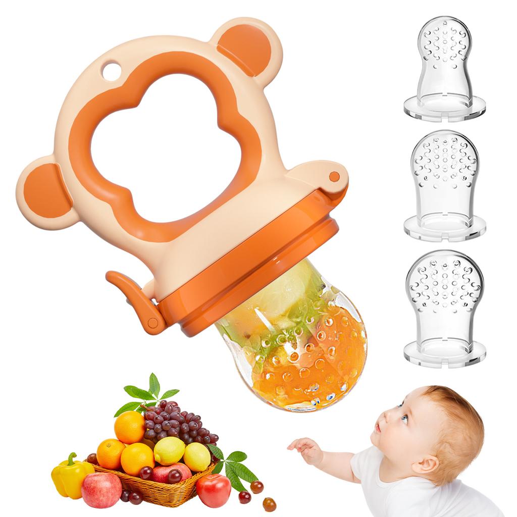 Massaggiagengive per frutta solida/congelata per neonati, giocattolo per la dentizione 4M+, sacchetto e massaggiagengive in silicone senza BPA, sollievo dalla dentizione
