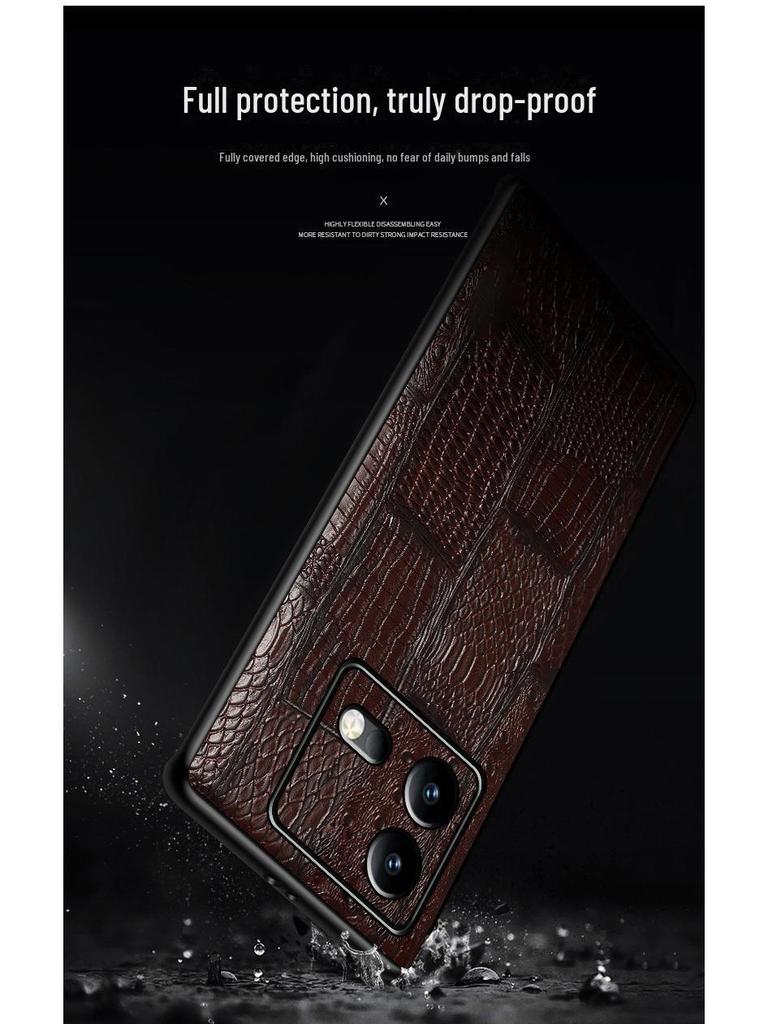 IQOO Neo9 Schutzhülle aus Rindsleder: Hochwertiges All-Inclusive-Etui aus echtem Leder für Neo9pro