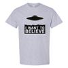 UFO I Want To Believe Vintage Alien Sci Fi Flying Saucer Graphic Art T Shirt