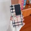 Applicable To OPPO Find N2Flip Mi Plaid Folding Mobile Phone Case Ring Buckle Portable Hard Case Protective Case Retro
