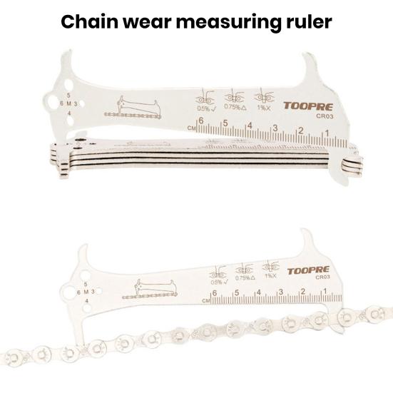 3-in-1 Chain Measurer Ruler Bicycle Chain Wear Indicator Tool High Strength Rustproof Corrosion-Resistant Screw Measurement Bike Gauge Tool