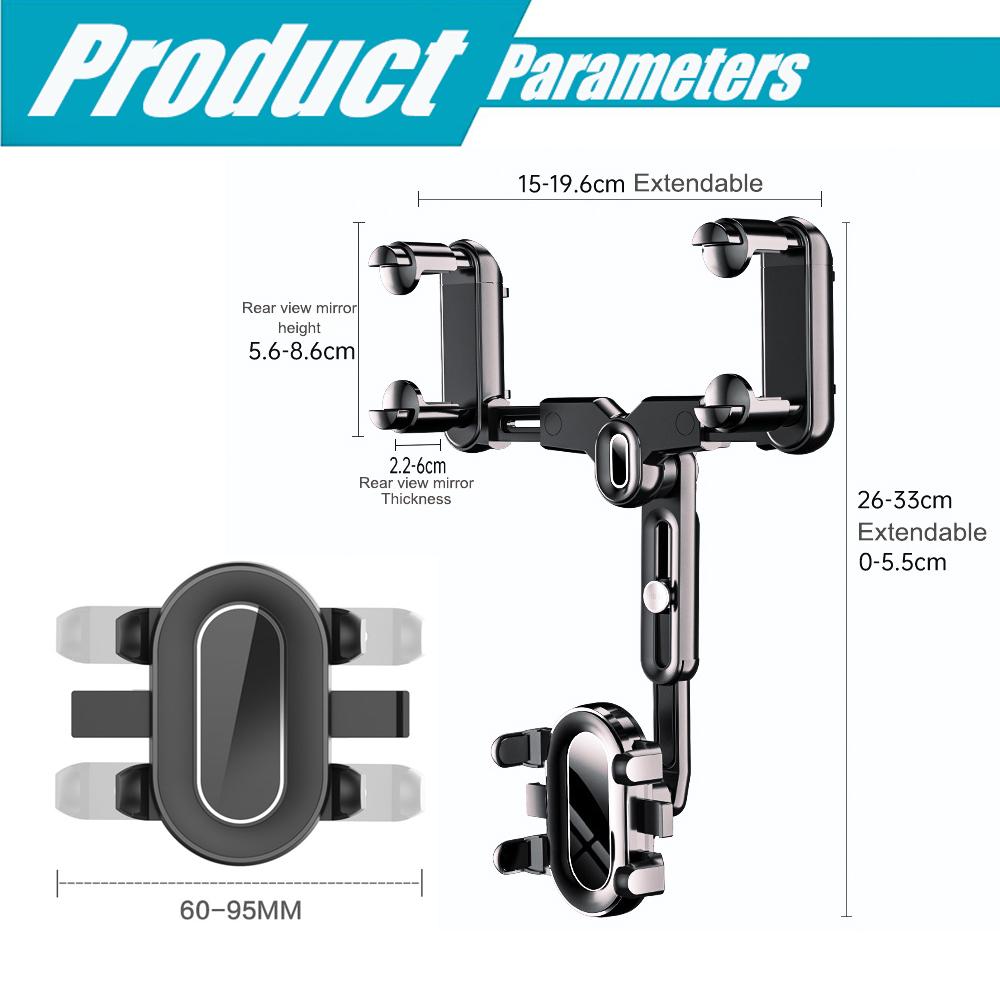 Handyhalterung Clips Handy GPS Halter Ständer Einziehbar Auto Innenraumspiegel Handyhalter Rückspiegel Handyhalterung