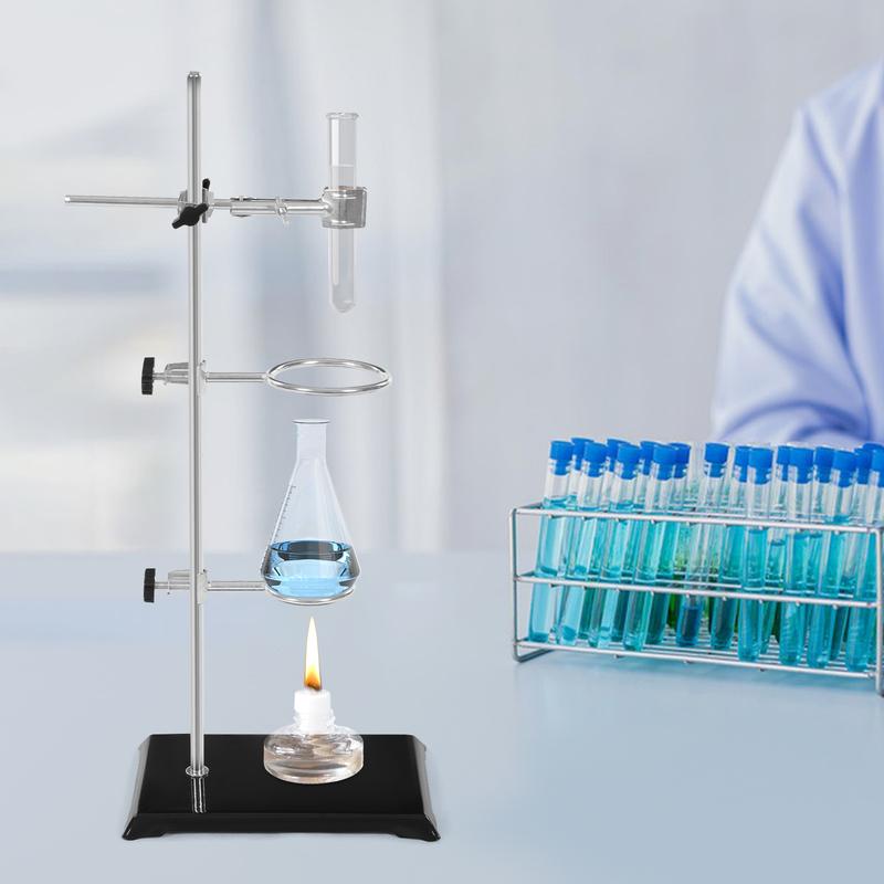 50cm Lab Stands with Support and Flask Condenser Clamp Scientific Supplies for Physics and Chemistry Experiments
