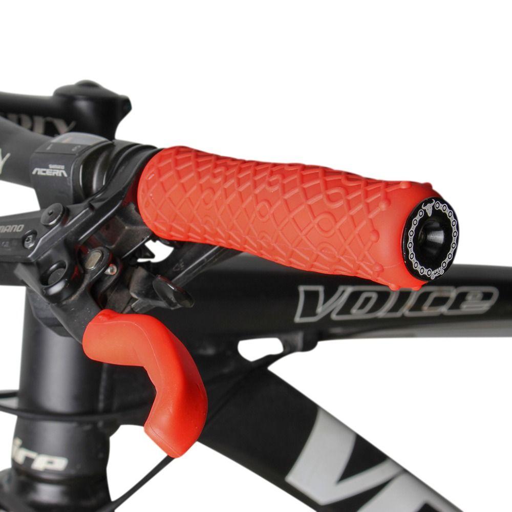

1 Pair Shock-Absorbing Bike Rubber Grip Non-slip 22.2 Bike Handlebar Grips MTB Bike синій