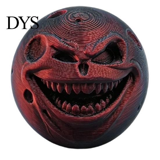 Creepy Moon Sphere Ornament 3D Printed Face Figurine, Spooky Lunar Statue Desk Decor, Horror Dark Fantasy Room Accessory Expression Collectible