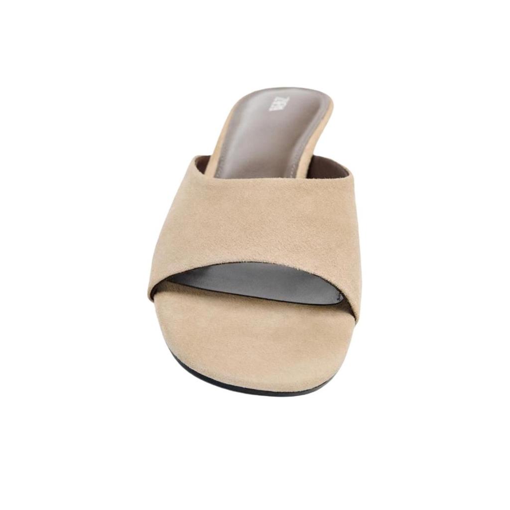 Zara Fashion Versatile Anti-Wear Slide Sandals Women Footwear Beige 1351610102