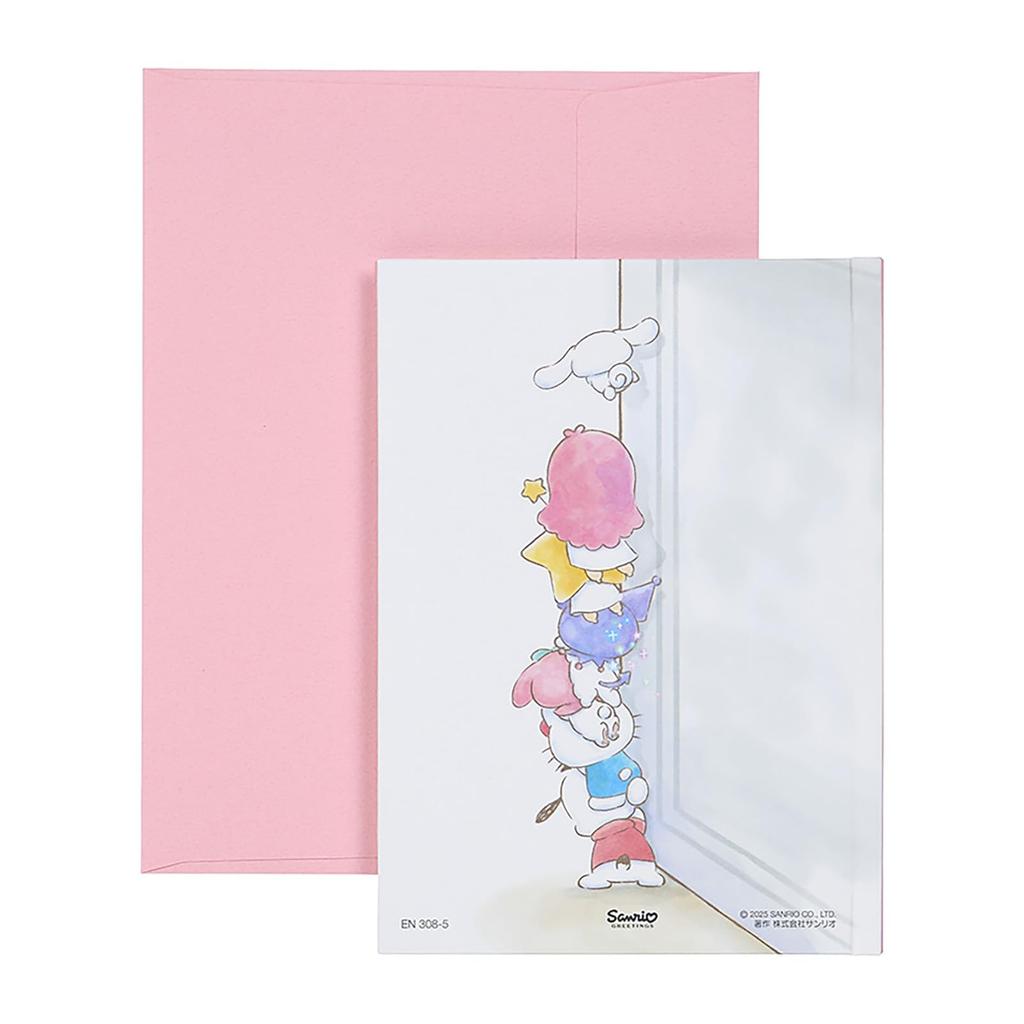 Sanrio Cheering Sanrio Characters Picture Book Watching Over Everyone Message Card 656437 (SANRIO)