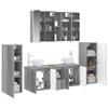Bathroom Furniture Set 6 pcs Grey Sonoma Engineered Wood and Glass