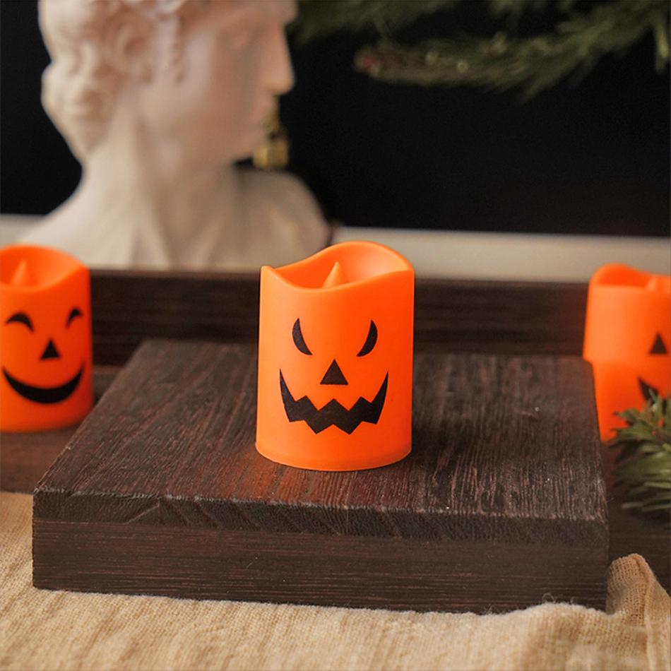 1-6p Pumpkin Lantern Candle Light Halloween Skull Ghost Face Lamp Kids Gift For Bedroom Garden Party Decoration Atmosphere Light
