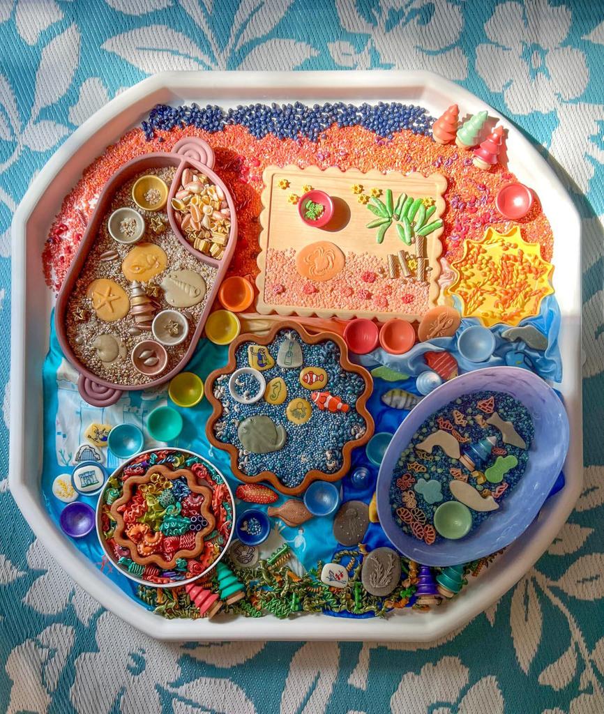 In-Stock UK Montessori Sensory Tray: Early Education Sand & Water Play Table Cover for Toddlers