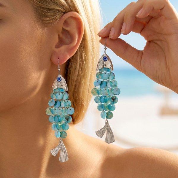 1pairs Fashionable Creative 3D Silver Shell Earrings for Women Exaggerated Personality Holiday Retro Ear Jewelry