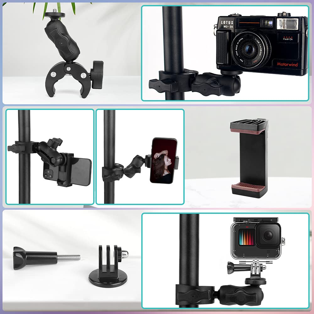 Clip-Halterung für Motorrad Super verstellbar GoPro Tragbare Kamera Schraube Kompatibel mit LCD Action Spiegellosen Digitalkameras und Camcordern Kameras, Klemme,