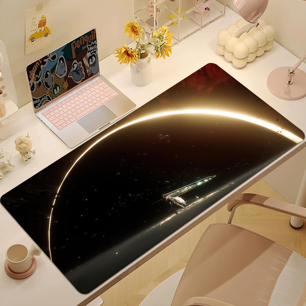 Space Solar Eclipse Lunar Sun Moon Mouse Pad Desk Mat Large NonSlip AntiFray Keyboard Ergonomic Office Rubber Pc Home Custom