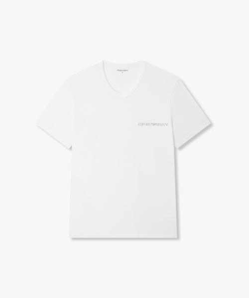 [Emporio Armani Underwear] Men s V-Neck Stretch Lounge T-Shirt 0816135007 [Shipped from Korea] 100% Authentic White - S