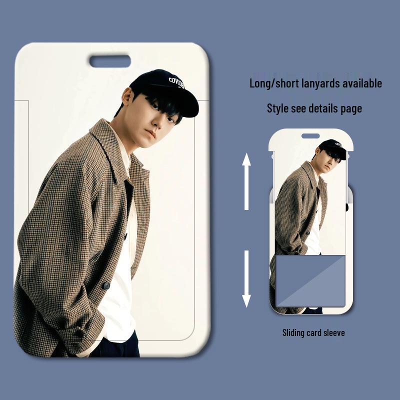 Lee Do-hyun Plastic Sliding Cover ID and Badge Holder for Students and Work