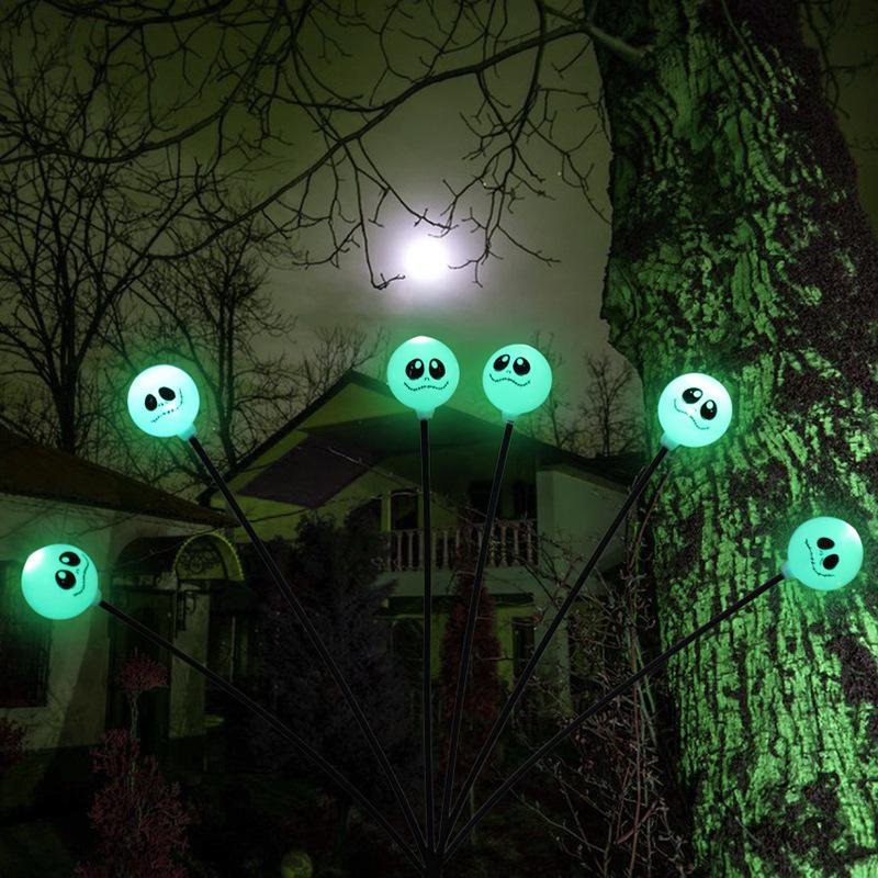 

Уличный 1 шт. Солнечный свет Светодиодные Страшные Тыквы Качающиеся Огни Светлячков с Пауком и Летучими Мышами для Наружного Сада Двора Газона Могилы Кладбища Декор Привидения 6Lights 1PC зелёный
