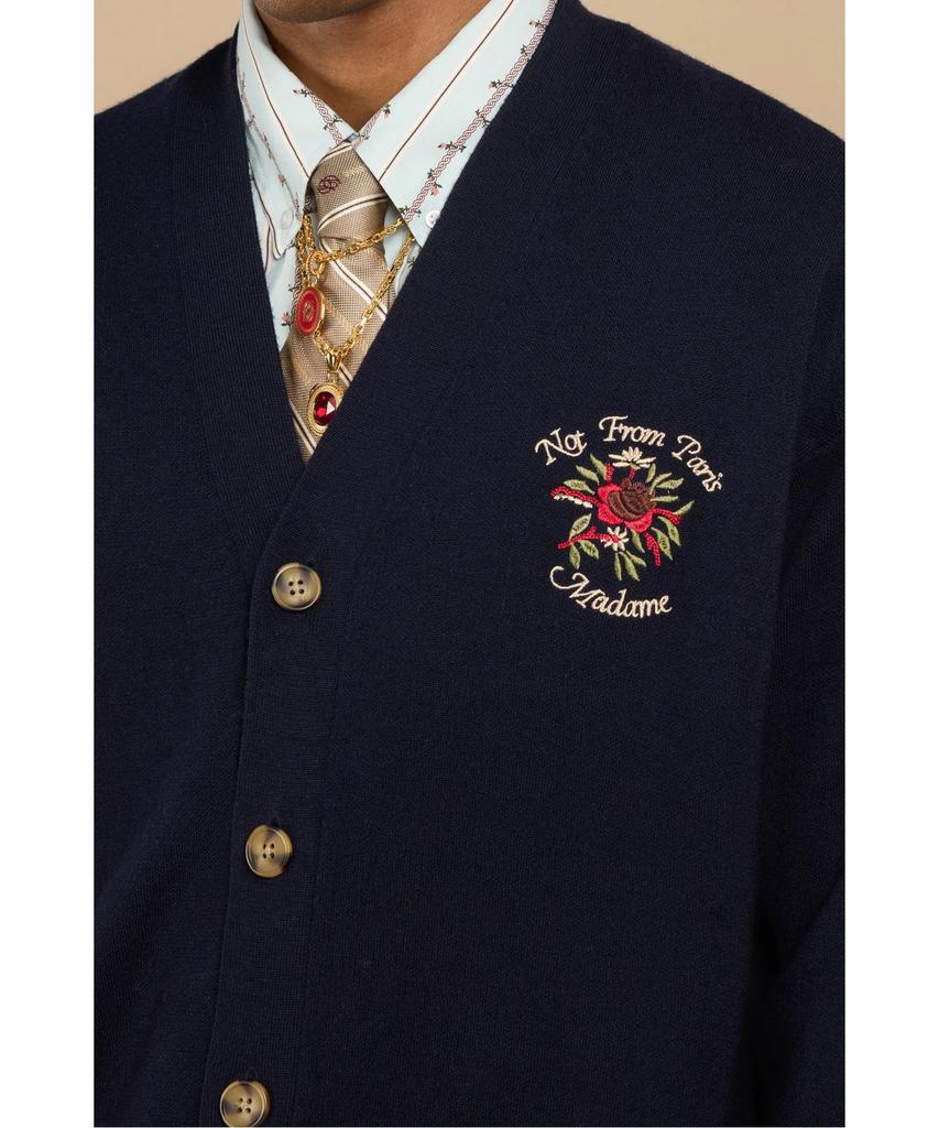 Drole De Monsieur Rose Slogan Cardigan Le Cardigan Slogan Rose D0Wcs26261Nyx