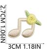 DIY handmade decorative cloth stickers colored digital stickers bag change dress up music note bow computer embroidery label3 pcs MOQ, mix styles