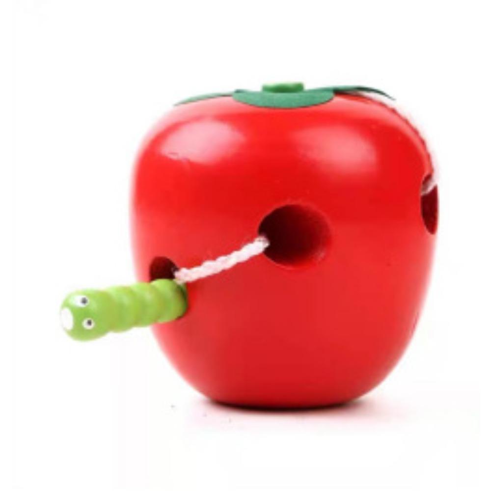 Детская деревянная доска с веревочками для раннего развития, распознавание животных и растений, еж, лист, строительный блок, игра с продеванием, игрушка для координации рук и глаз