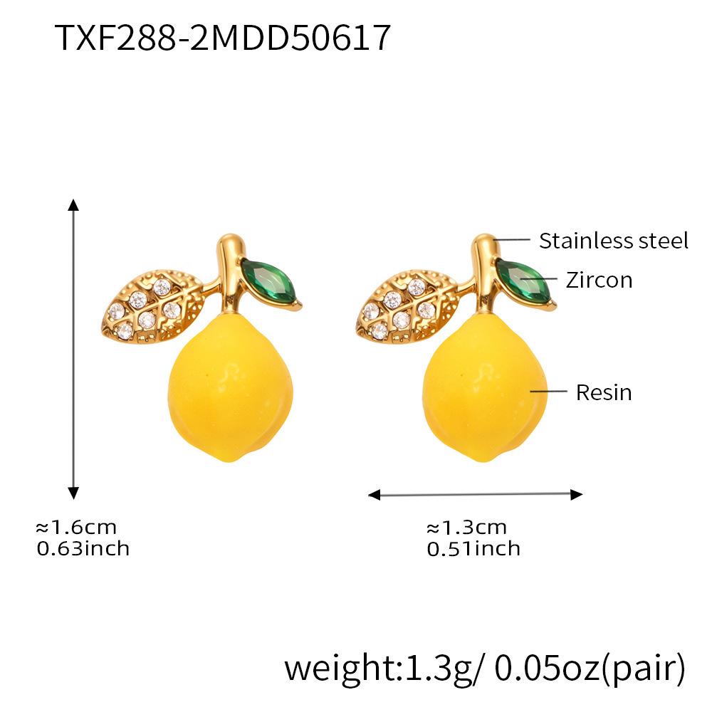 Qiong Yao Lemon Daisy Earrings with 5A Zircon - Elegant Summer Style for Best Friends.