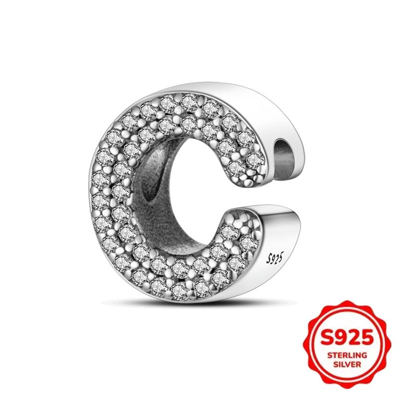 Trendy Fashion Classic 26 Alphabet Letters Charm Bead Components Bead Components Authentic Original Retro Zircon Copper Metal Designed For Women