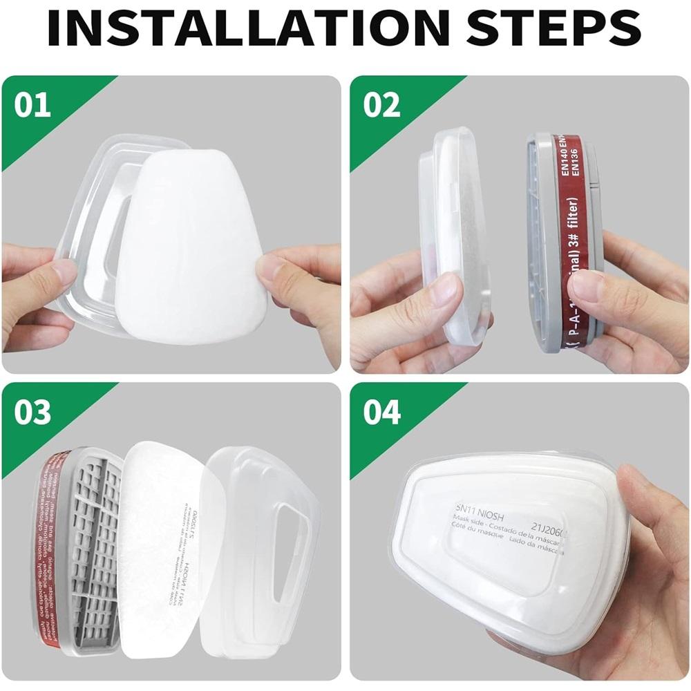 50 Pieces Of Respirator Filter Cotton, 5N11 Replaceable Particulate Filter Cotton, Suitable For Gas Respirators 6000, 6100, 6200, 6800, 7501,7502