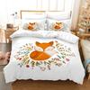 Fox Pattern Duvet Cover Set Queen Bedding Sets For Boy Girl Animal Theme Fox Gifts Polyester Comforter Cover King Twin Full Size