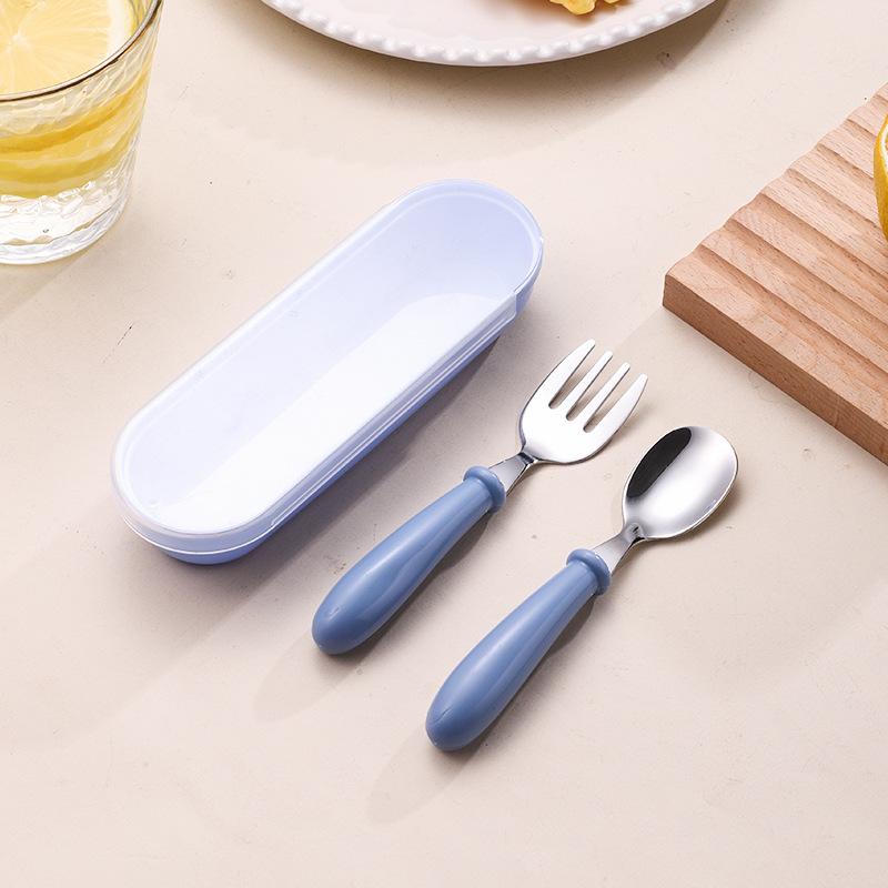 

304 Stainless Steel Children s Spoon & Fork Set - Portable Infant Feeding Tableware