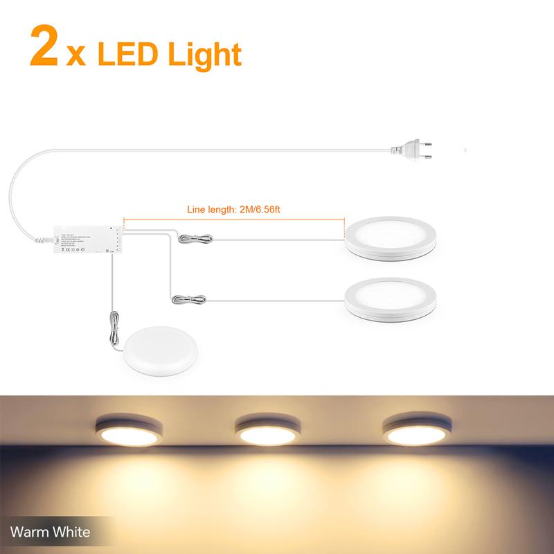Ultradünne 5W LED Deckenpaneelleuchten Dimmbar Touchsensor Schrankleuchte für Schrank, Ausstellungsregal, Schrank