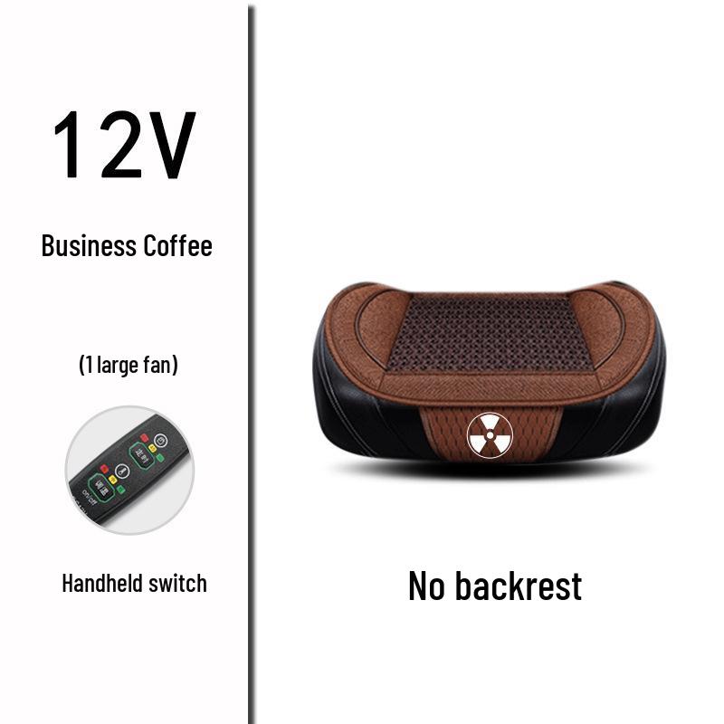 Cooling Car Seat Cushion with Fan - 12V/24V, Breathable, Single Piece