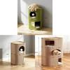 Cat Scratching Post With Multistory Cat House Made Of Polyester And Felt For Indoor Play