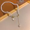 Baroque Pearl Necklace Women's Niche Light Luxury Versatile Love Beaded Collarbone Chain Temperament Pendant Wind