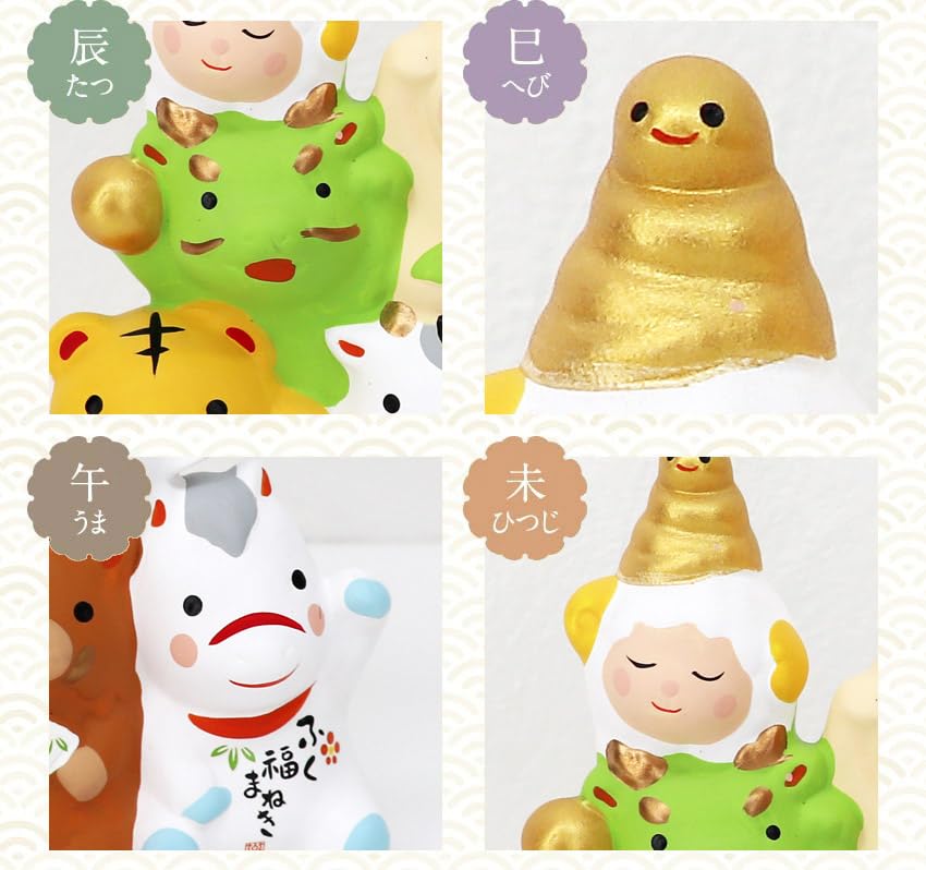 Osaka Choseido Zodiac New Perfect for Every Includes a Free Original Wooden Tag Lucky Snake Figurine, Year's Decoration, Year, Ceramic, (Shipped