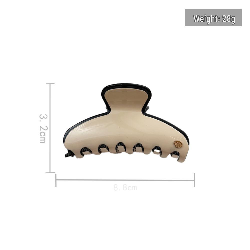 Minimalist Color-Blocking Acetate Shark Clip Hair Accessory with High-End Niche Design